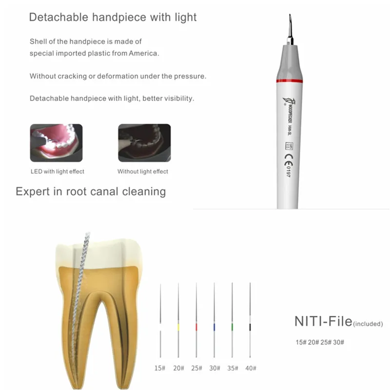 Original UDS E LED Dental Ultrasonic Scaler Portable Scaling Cleaner Teeth Whitening Surgery Equipment With HW-5L Handpiece