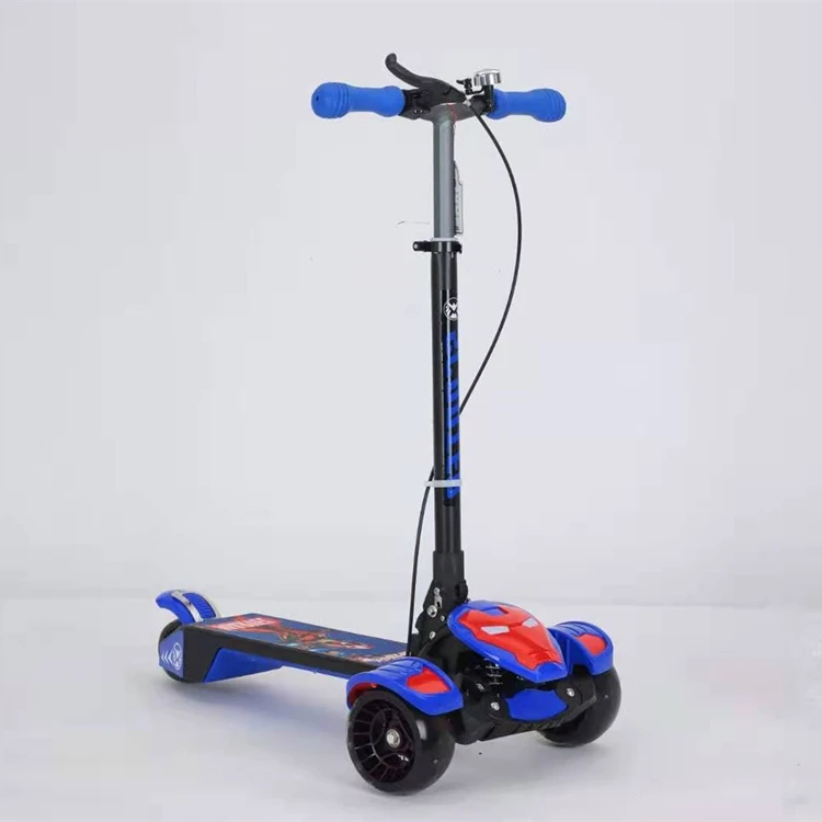 Safe Adjustable 3-Wheel Scooter for Kids with Handbrake LED Lights