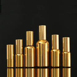 High-end 5ml 10ml 15ml 20ml 30ml 50ml 100ml gold glass essential oil bottles with spray