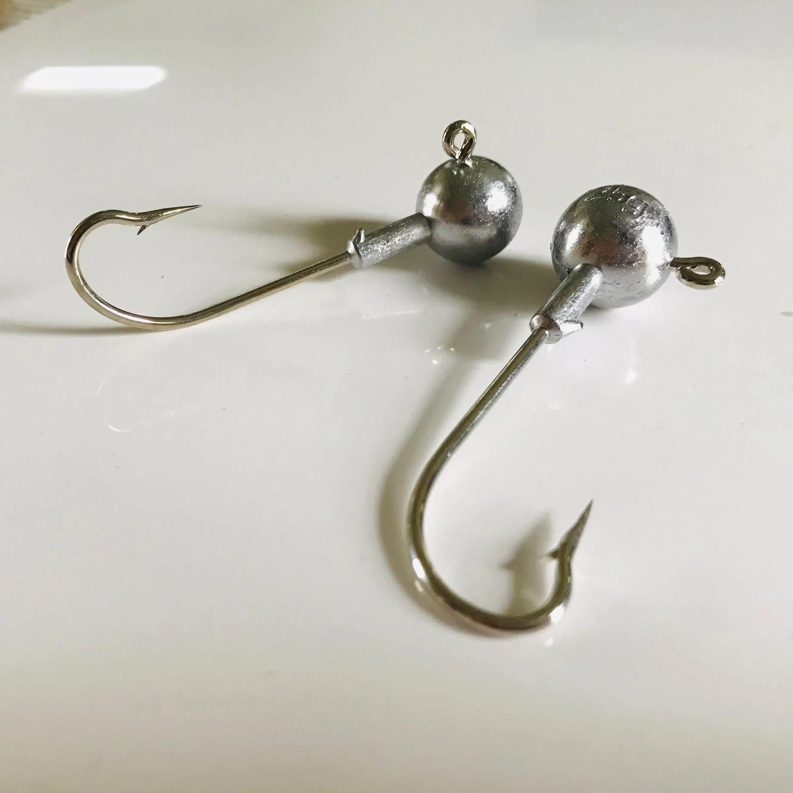 Fishing Tackle Fishing Round Ball Shape Lead Head Jig Barbed Hook