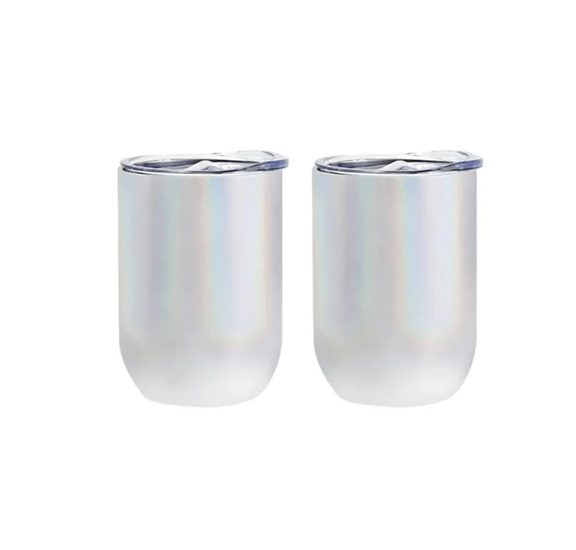 USA warehouse sublimation tumblr blank insulated stainless steel straight stemless tumblers 50pack 12oz glitter wine cup