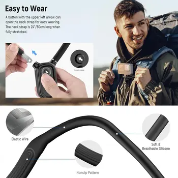 NEEWER Necklace Holder Action Camera Neck Mount Quick Release Magnetic Holder with Phone Clip Compatible with Hero 13 12 11 10 detail image