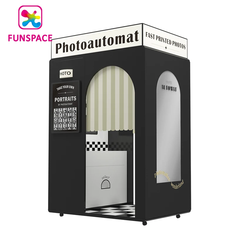 Funspace Coin Operated Mirror Photo Booth Machine Instant Print Photo Booth Vending Machine With Printer Kiosk