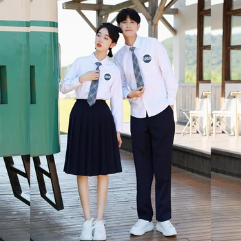 Japanese School Uniforms Solid Color Pleated Skirt Suit Boys Custom Girls School Blazers Pants Shirts Uniform