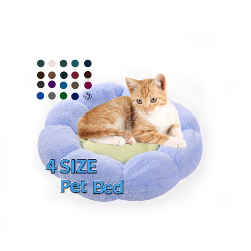 High quality luxury style super fluffy soft comfortable multi colours anti anxiety pet sofa bed