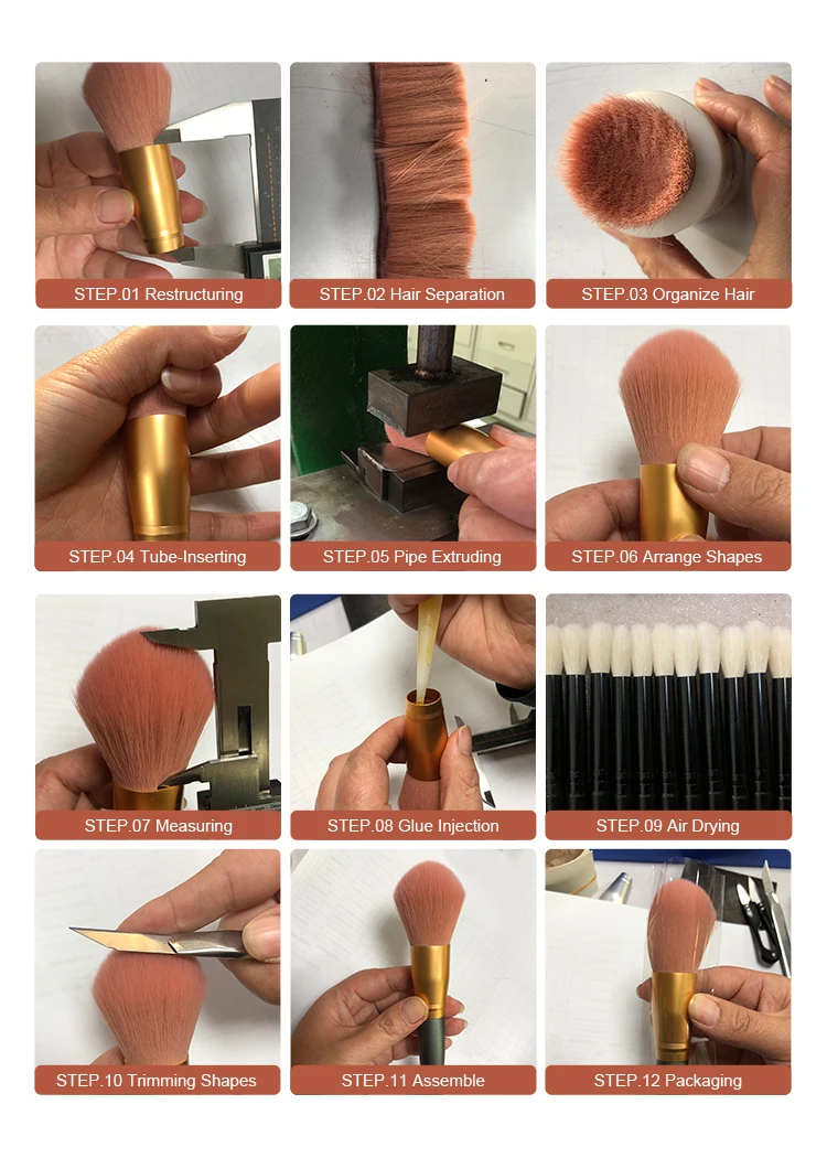 Wholesale Cosmetic Tool Set Travel Portable 4 Piece Makeup Brush Set with HD Mirror Box manufacture