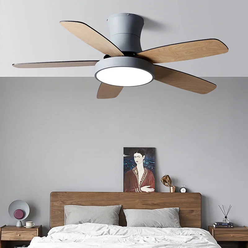 Ventilateur de plafond réversible à moteur BLDC avec lampe, ventilateur de plafond moderne avec 3 pales en ABS, lumière et télécommande en gros