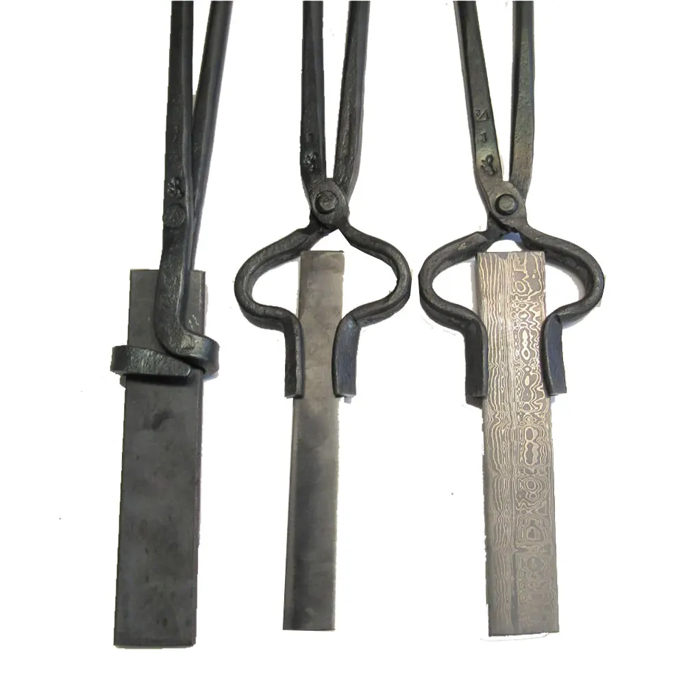 Ensemble 4 Pinces De Forgeron - V-Bit, Mâchoires Loup, Plates Et Lame Pour Fabrication Couteaux