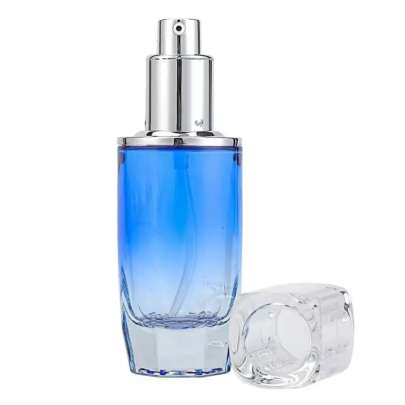 OEM Beauty glass  skincare container 30g50g40ml100ml120ml toner lotion serum cream cosmetic packaging set cosmetic glass bottles manufacture