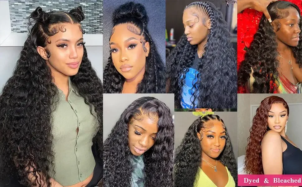 Peruvian Deep Wave Bundles 100% Human Hair 32 Inch Curly Weave Soft Raw Extensions_voghion.com