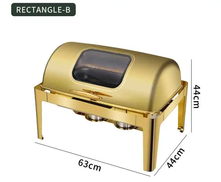 Modern Stainless Food Warmer Buffet Serving Equipment Catering 6l Gold Round Alcohol Stove