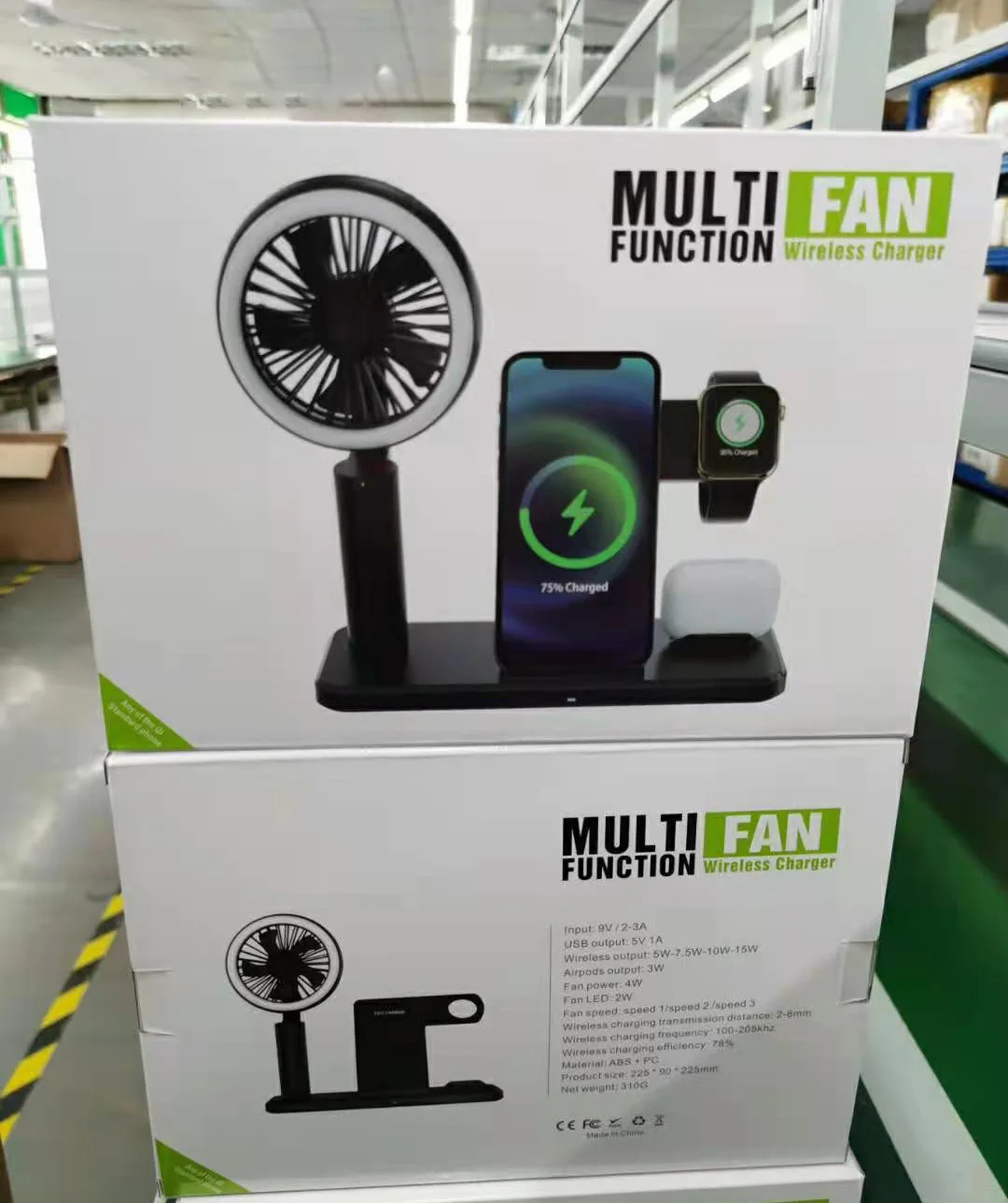 
 Новая технология N60 4 в 1 Держатель зарядного устройства для телефона док-станция 15 Вт Быстрая зарядка Беспроводная зарядная станция с мини ручным охлаждающим вентилятором  