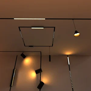 48V Tracklight Rail System Ceiling Hanging Suspended Recessed Dimmable Magnet Linear Spotlight Led Magnetic Track Light
