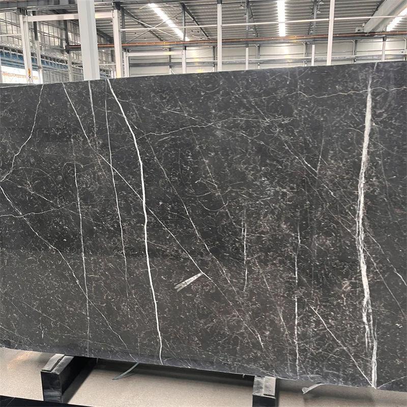 product factory price eiffel black marble with gold veins slab for interior wall and floor design black marble countertop-4