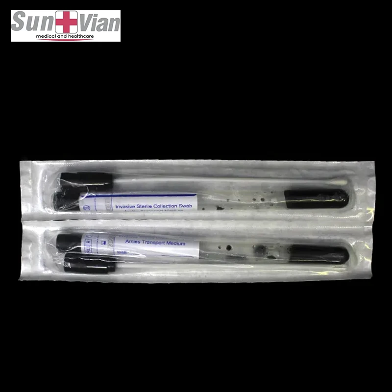 Amies With Charcoal Medium Sterile Transport Collection Swab Stick With PP Tube