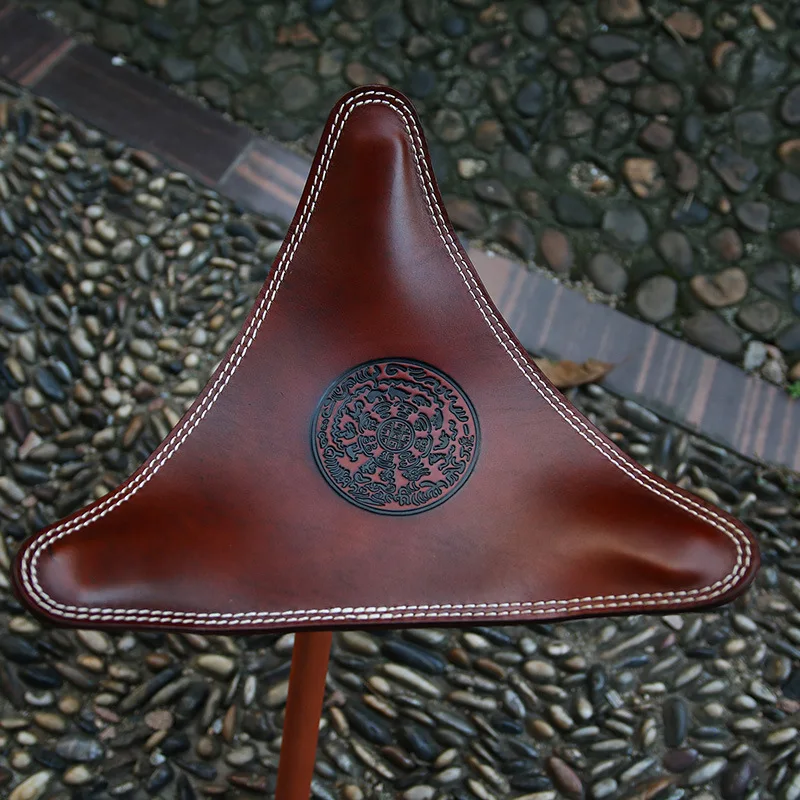 Genuine Leather Outdoor Portable Wooden Stools Small Foldable Picnic ...
