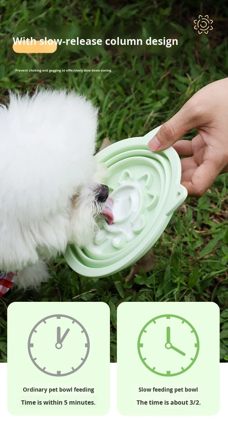 Multi-Capacity Silicone Slow Food Bowl for Dogs New Foldable Suction Cup with Multifunctional Folding Feature supplier