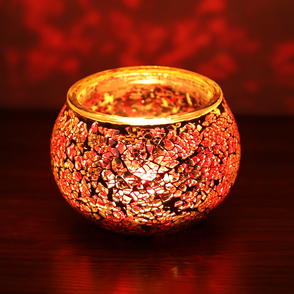 Romantic Stained Mosaic Tealight Candle Holders,Candle Holder For