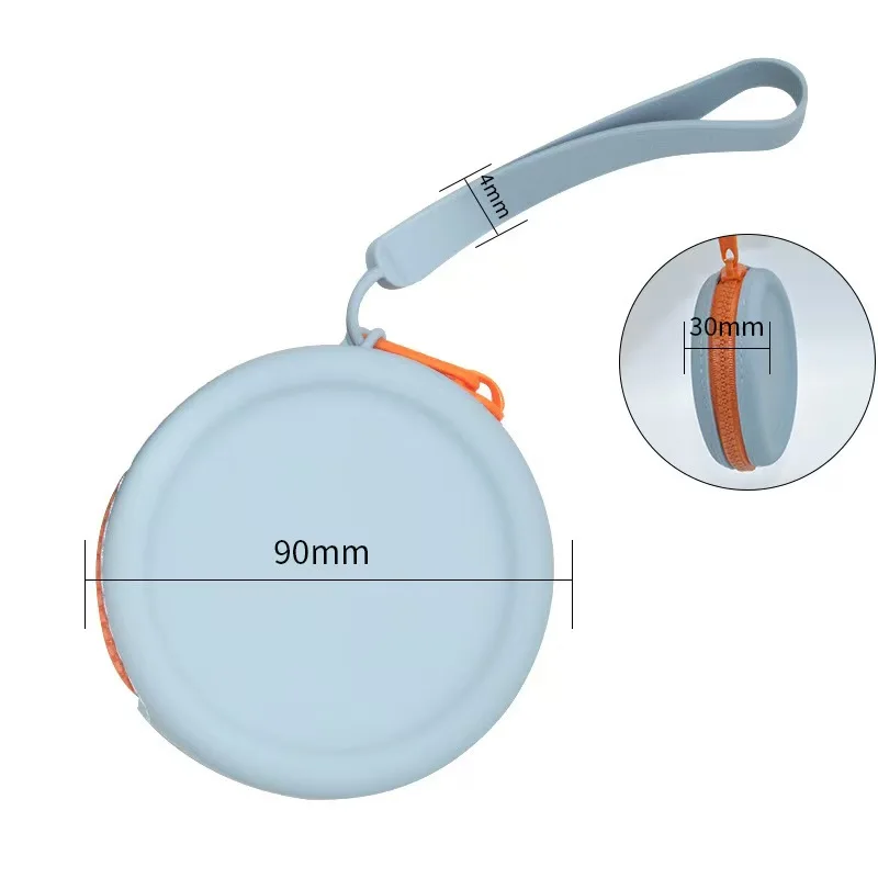 Round Silicone Coin and Key Pouch Gift Customizable Zipper Coin Purse Earphone Mini Storage Bag with Customizable Logo preview 3
