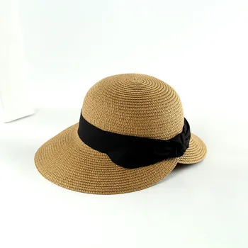 Stock Women Paper Straw Hat Panama Large Wide Brim Straw Floppy Hat Summer Sun Fashion Broad Beach Hats for Women and Men