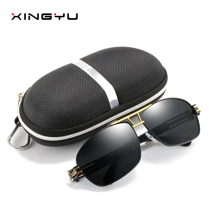 Men's Polarized Metal Frame Pilot Sunglasses