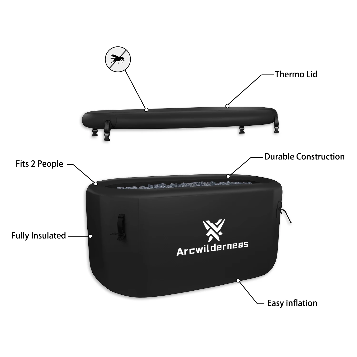 Ice Recovery Pod Pro Ice Bath With Chiller Inflatable Cold Plunge Tub