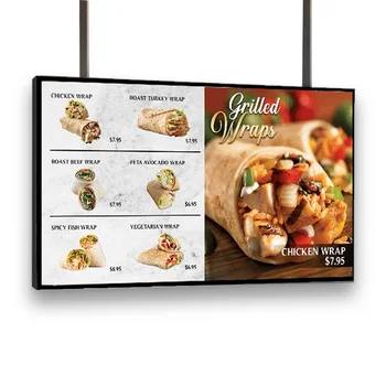 32 43 55 inch indoor android digital display order menu boards HD screen for restaurant/cafe shop