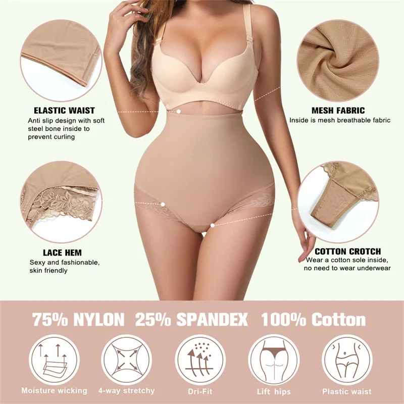 Wholesale Full Body Lace Women Tummy Control Panties Underwear Butt Lift Shaper Thong High Waist Trainer Shapewear for Women factory