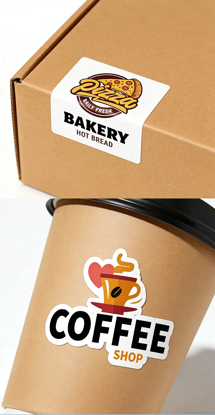 Custom Adhesive Stickers CMYK Color Vinyl Coated Paper Hologram Waterproof Die Cut Sticker for Candle Craft Packaging details