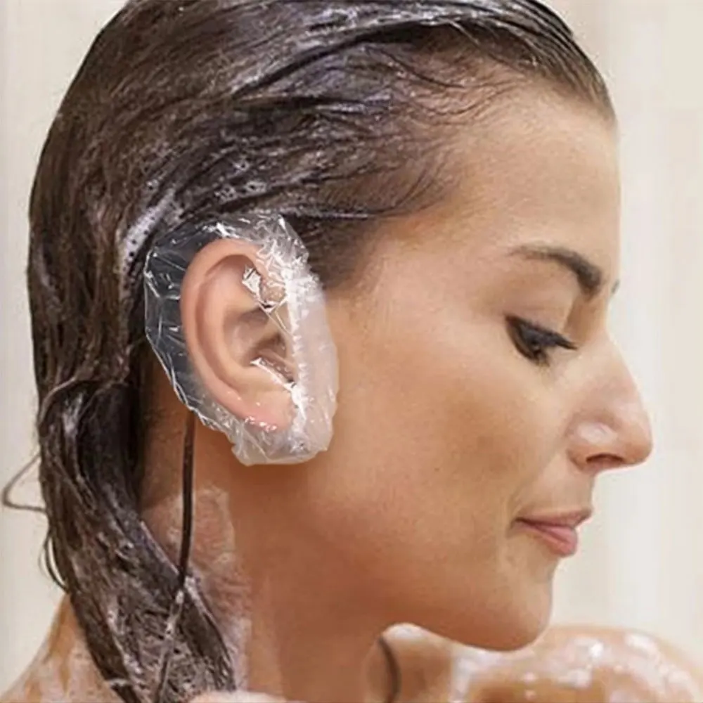 100 Stück Ohrenschützer Für Dusche & Färben – Wasserdicht, Transparent, Einweg