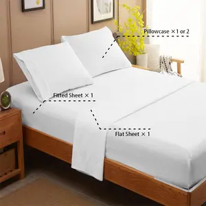 Lightweight All-season 4 Piece Bed Sheet Set Cotton Jersey Bed Sheet Bedding Set