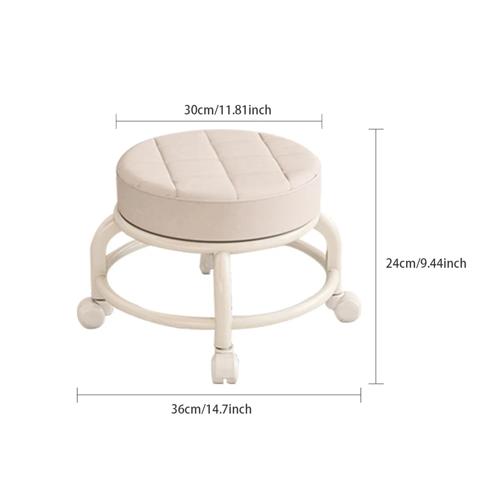Small Stool Pulley Low Stool With Universal Wheel Learning Stool Household Lazy Roller Skating Beauty Sewing Small Chair