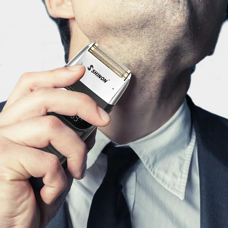 2 в 1 ЖК дисплей беспроводной USB электрическая машинка для стрижки бороды и усов; С двойным лезвием перезаряжаемые тела для мужчин бритвенный станок для человека