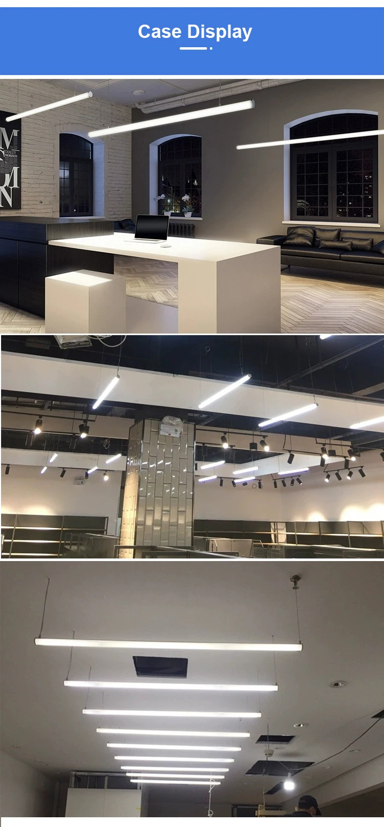 High Brightness Led Hanging Light Home Office Lighting Modern LED Tube Pendant Light Living Room Interior Led Suspended Lamp