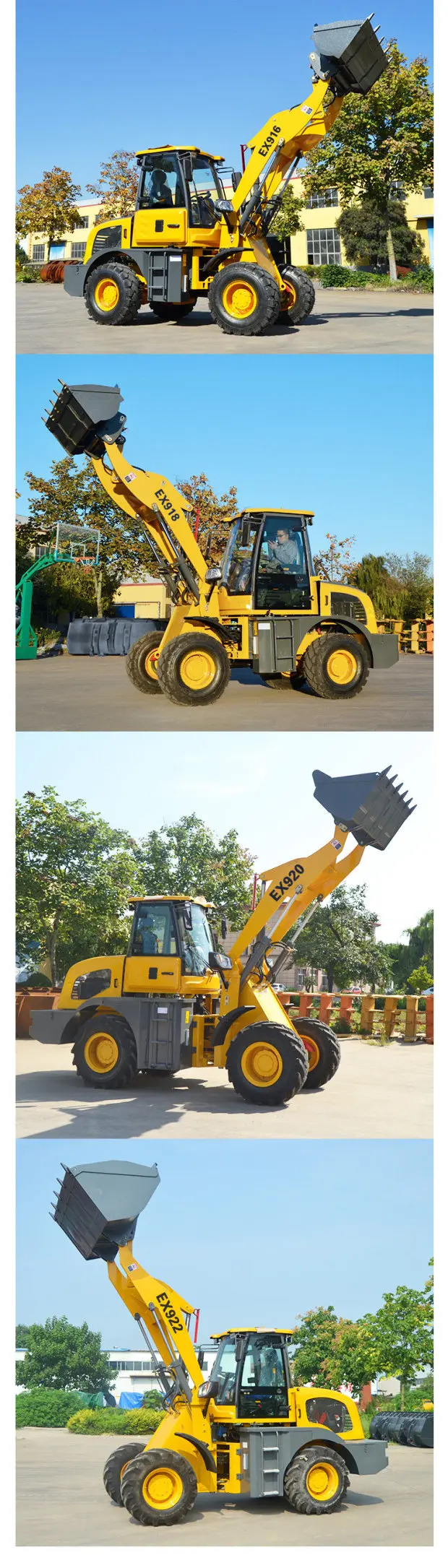 Multifunctional Mini Wheel Loader 4x4 Mini Front Loader 500kg 1 2 3 Ton ...