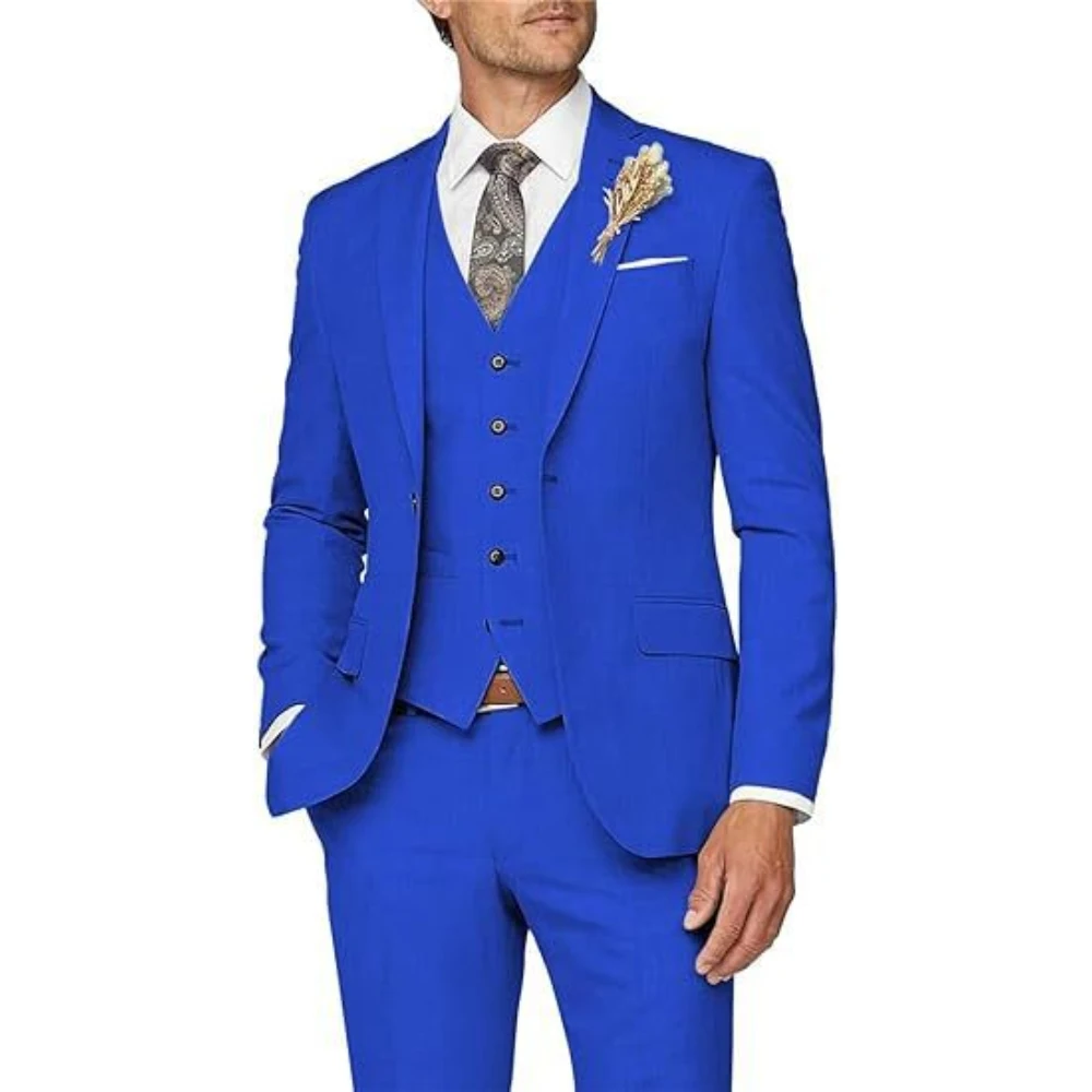 Men's Business Banquet Prom Slim Fit Suit Jacket Vest Trousers 3 Piece Set Sehe Fashion