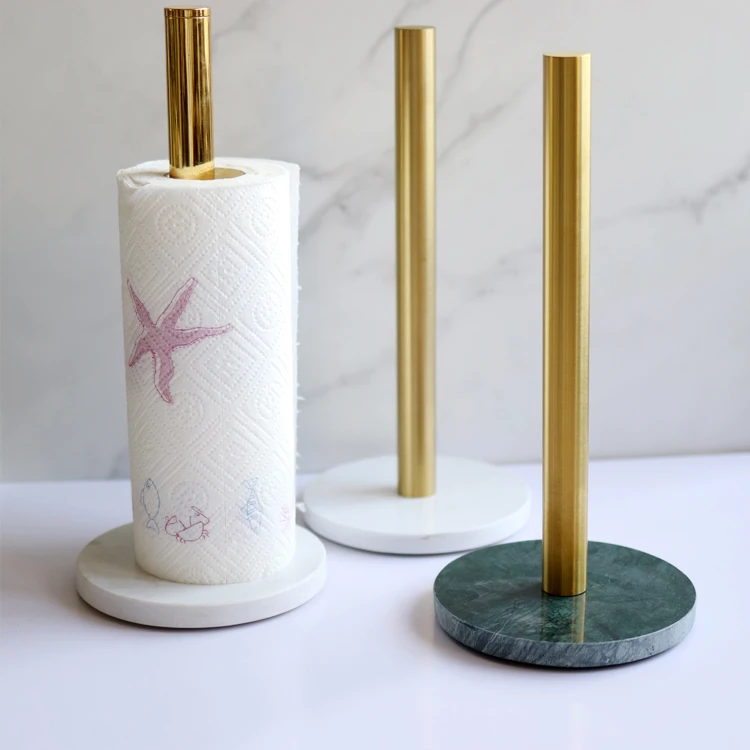 Marble and Gold Kitchen Towel Holder