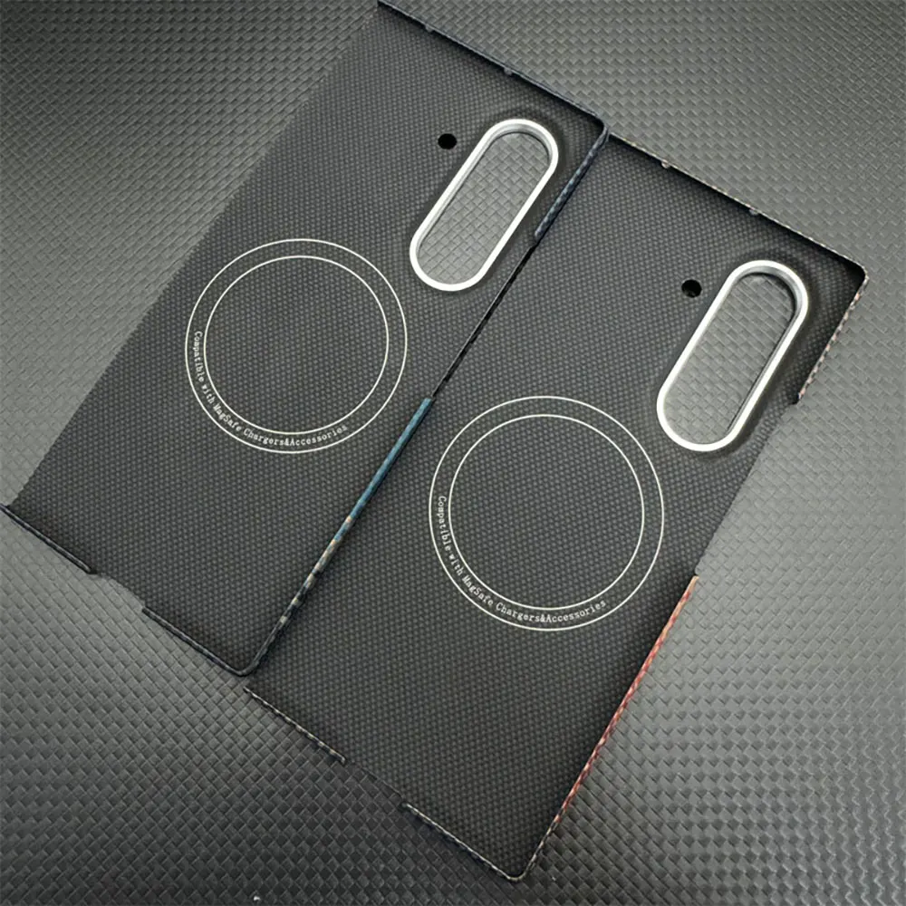 product laudtec carbon fiber materia phone case for samsung galaxy zflip7 fold7 magnetic 08mm ultra thin cover shockproof back sjk1086-6