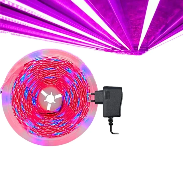 5M Full Spectrum LED Strip Light 5050 for Flower Plant Growth in Greenhouses & Hydroponics Red Bloom Emitting LED Grow Light