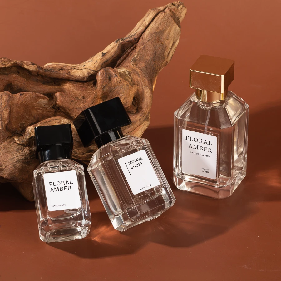 Luxury Heavy Base 50ml Glass Botol Parfum Bottle 30ml 50 Ml 100ml Empty Square Glass Fragrance Packaging Perfume Spray Bottle