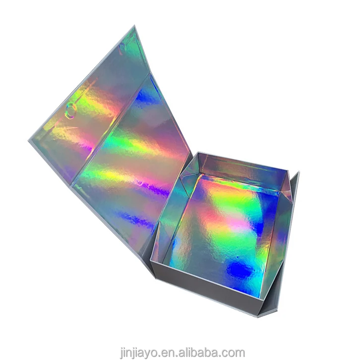 Custom Luxury Holographic Folding Magnetic Large Size Skin Care Packaging Paper Gift Box High quality paper products details