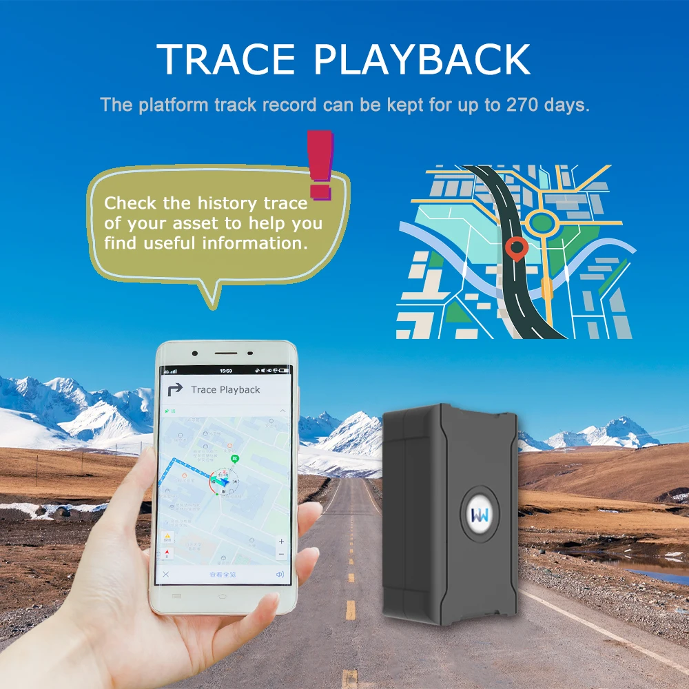 WanWayTech GPS Tracker Met 6000mAh Batterij - Real-Time Tracking Voor Auto, Vloot En Assets