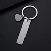 50*12mm long strip + angled center + key ring-silver set