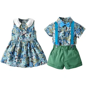 Summer Princess Cotton Casual Solid 2-Piece Baby Clothing Set for Birthday Parties and Costumes