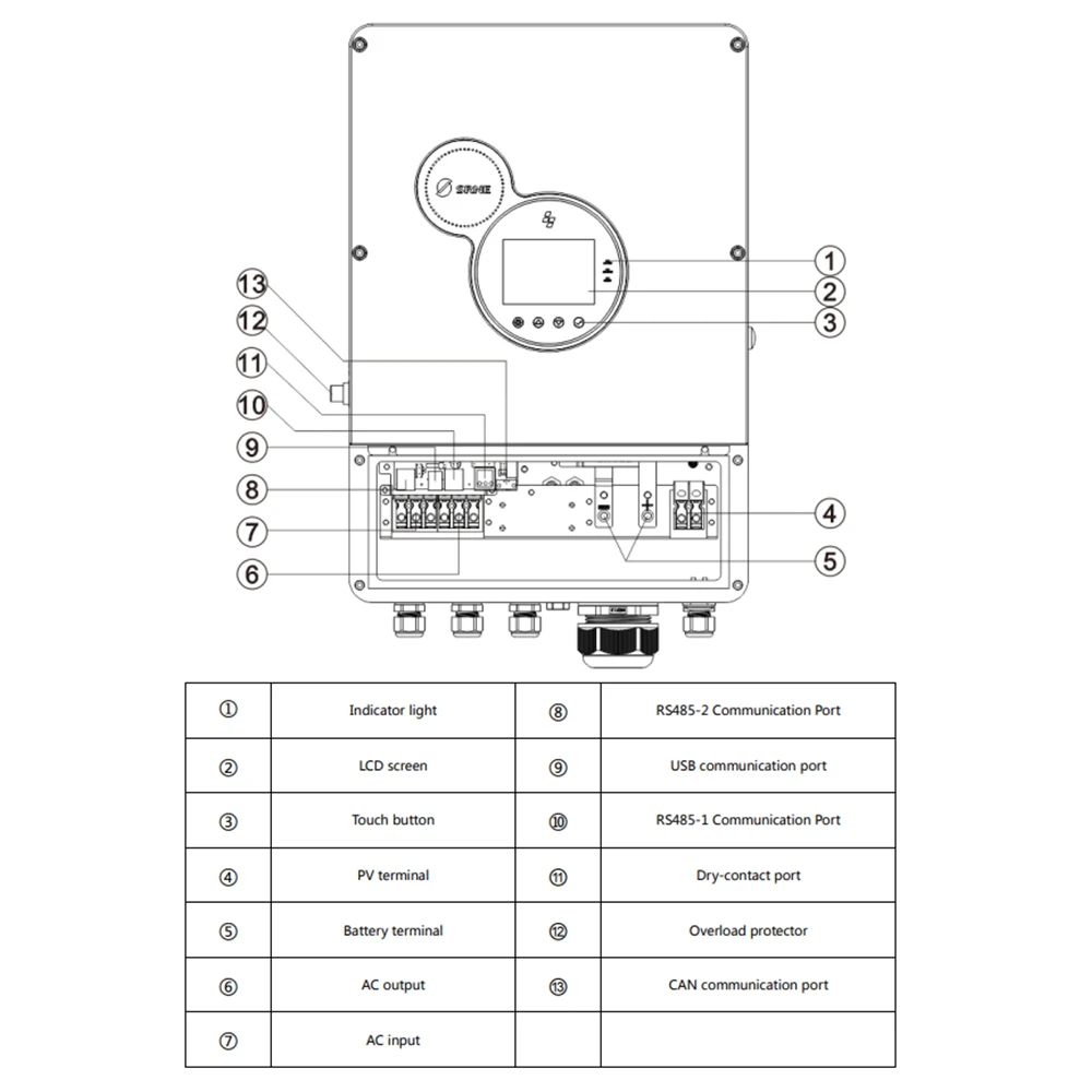 Srne Hes48100s200-h 10kw 12kw 48v Hybrid On Grid/off Grid Power ...