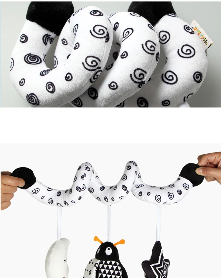 Black and white animal bed around the crib hanging toy visual stimulation Pendant N012