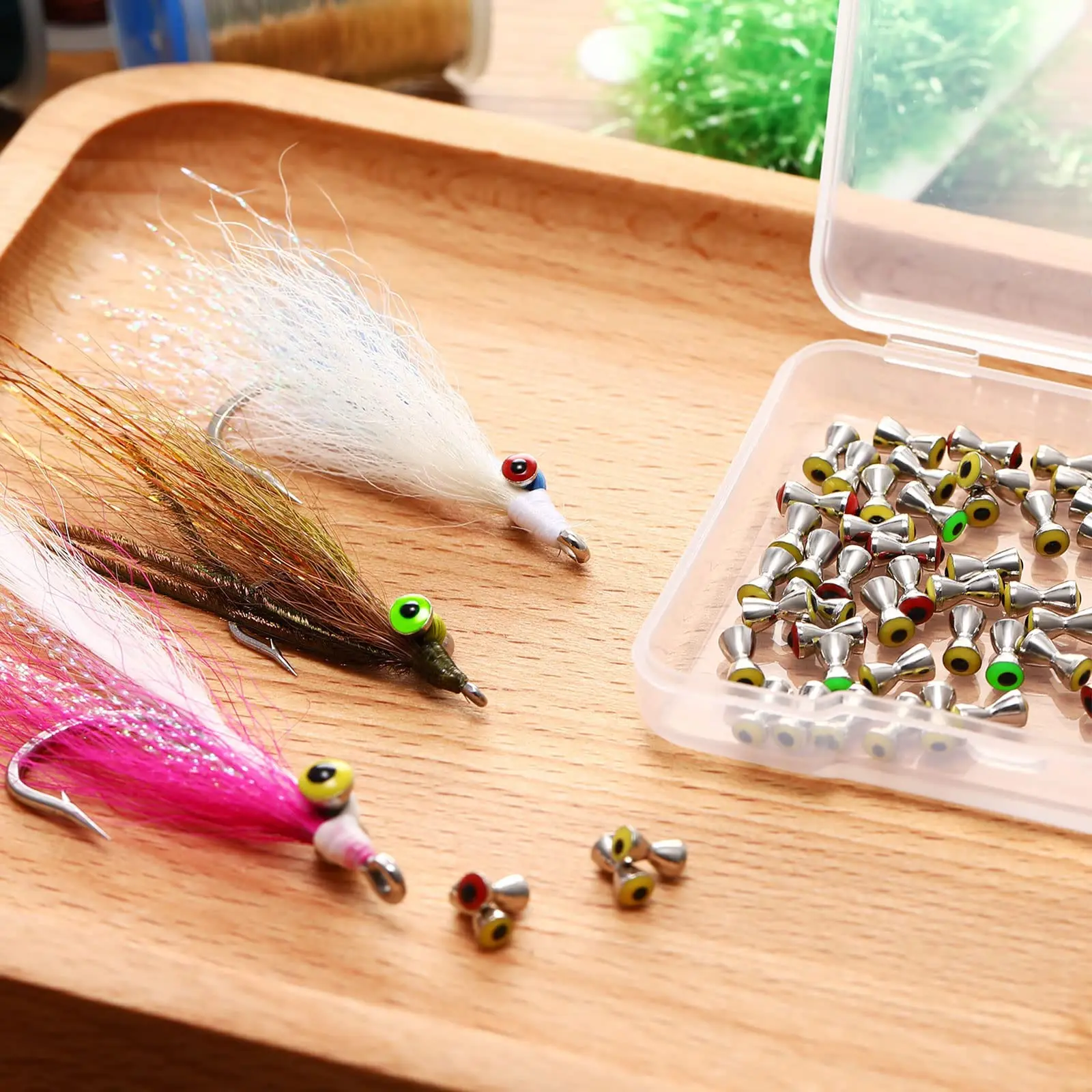 Lure Making Materials Realistic Fishing Weighted Eye Alloy Tungsten Fly