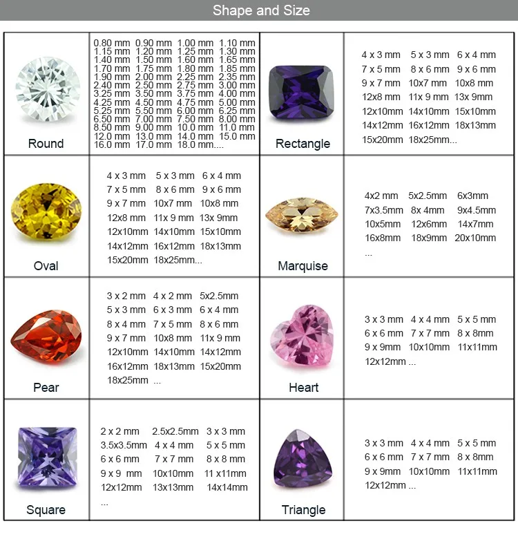 1000pcs/lot Round Brilliant Cut CZ Gemstones for Jewelry