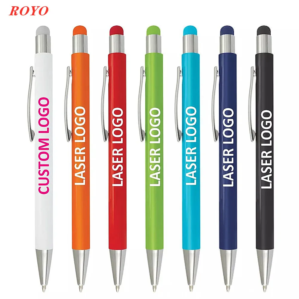 Hot Sale Touch Screen Pen Smart Creative Promotional Metal Stylus Ballpoint  Pen with Custom Colors Logo