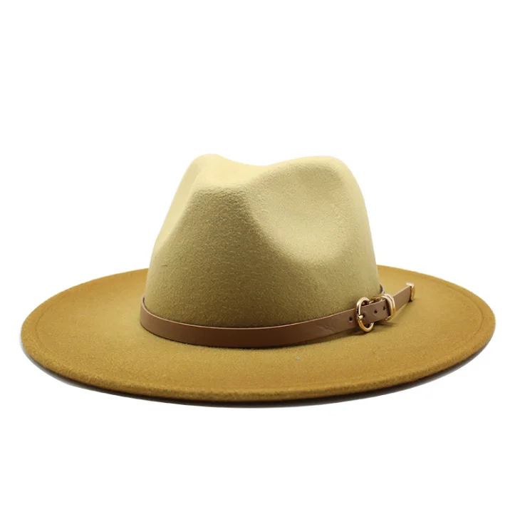 Vintage Wide Brim Fedora Hat for Men Women Winter Wool Felt  display picture 3